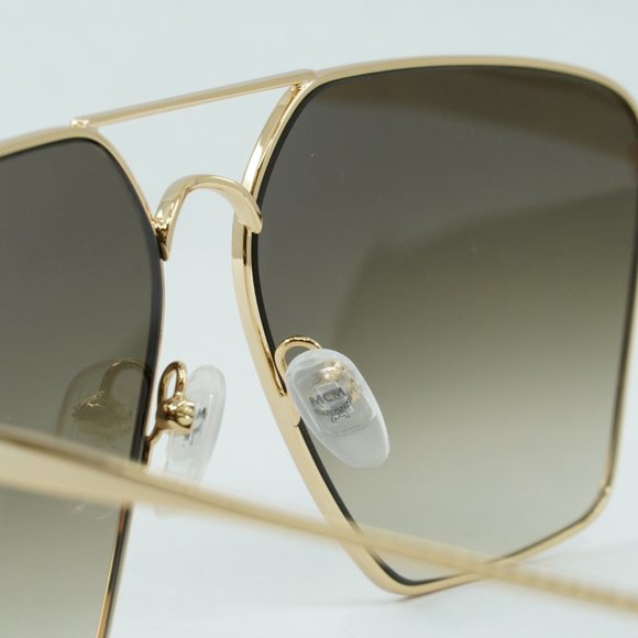 💯 NEW MCM130S 739 SHINY GOLD KHAKI SUNGLASSES - Picture 5 of 14